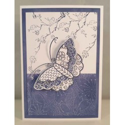 Cloth Butterfly Cling Rubber Stamp