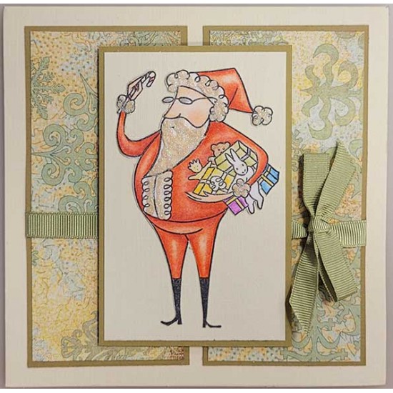 Hip Santa Cling Rubber Stamp