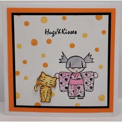 Kokeshi Kids Cling Rubber Stamp Set