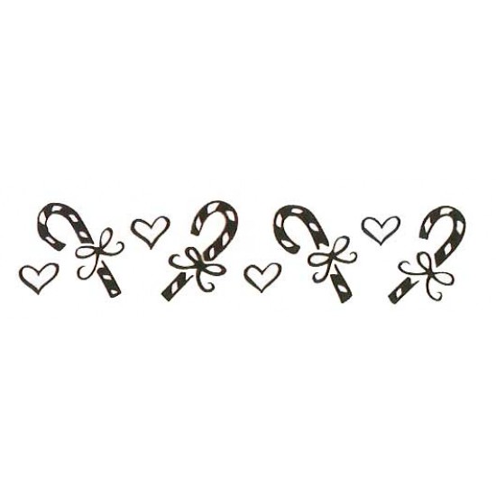 Candy Cane Border Cling Rubber Stamp Candy Cane Border Cling Rubber Stamp