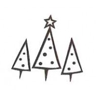 Mini Christmas Trees Cling Rubber Stamp Mini Christmas Trees Cling Rubber Stamp