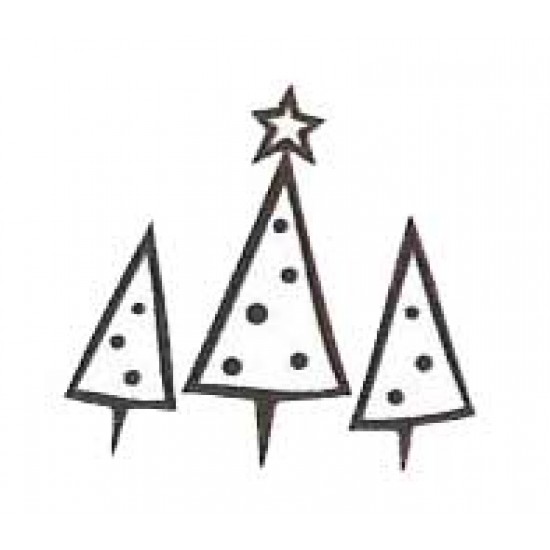 Mini Christmas Trees Cling Rubber Stamp