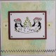Penguins with Banner Cling Rubber Stamp