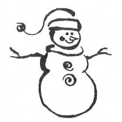 Painted Snowman Cling rubber stamp
