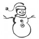 Painted Snowman Cling rubber stamp