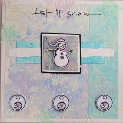 Painted Snowman Cling rubber stamp