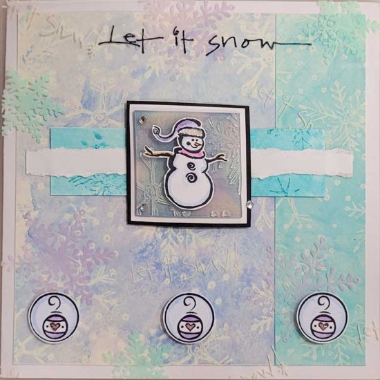 Painted Snowman Cling rubber stamp