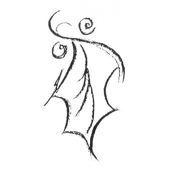 Sketch Holly Cling rubber stamp