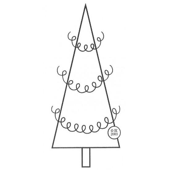 Curly Christmas Tree Cling Rubber Stamp