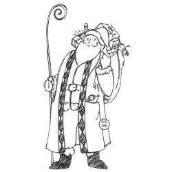 Old St Nick Cling Rubber Stamp