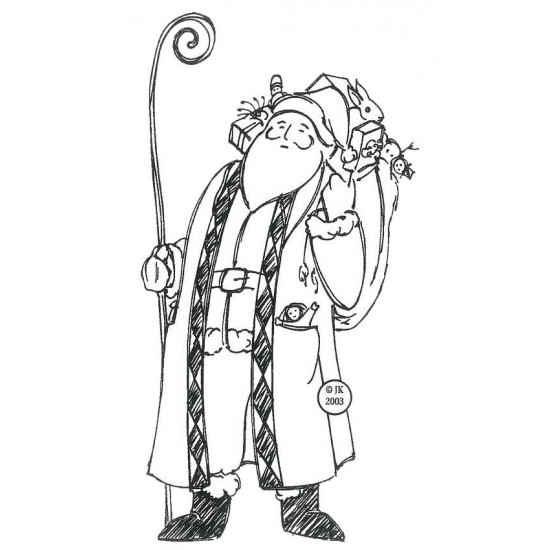 Old St Nick Cling Rubber Stamp