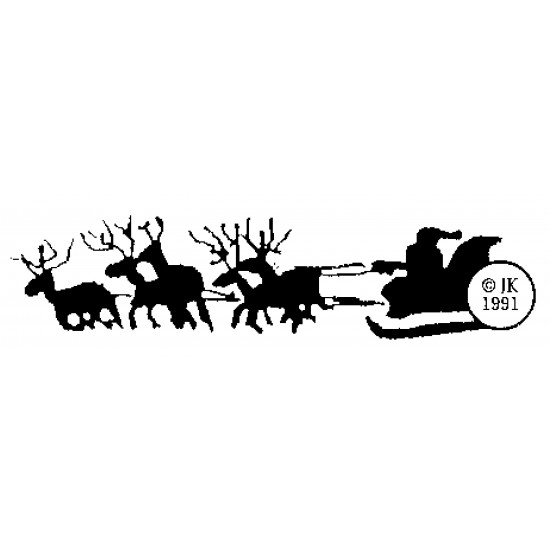Silhouette Sleigh Cling Rubber Stamp