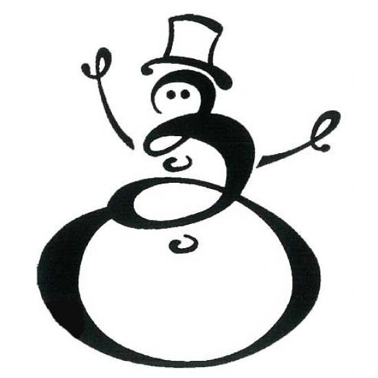 Top Hat Snowman Cling Rubber Stamp