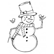 Cecil the Snowman Rubber Stamp