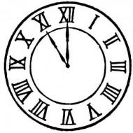 Roman Clock Rubber Stamp