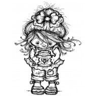 Jessie with Jar Cling Rubber Stamp